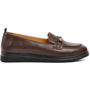 Resim Ayakmod 44280 Kahve Hakiki Deri Kadın Loafer Ayakkabı 001 