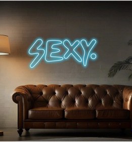 Resim Sexy. Yazılı Neon Tabela Turkuaz 