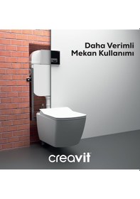 Resim Creavit Gömme Rezervuar 3/6 Tuvalet Taşı Uyumlu Beyaz 