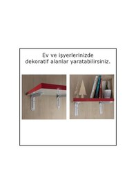 Resim 2 Adet Raf Altı Ayağı L Konsol Tüm Boyutlar - Raf Altı Kol 22x28 Cm Beyaz 