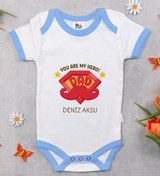 Resim Bitmeyen Kartuş Bk Kids Kişiye Özel Mavi Bebek Body Zıbın - Model 16 