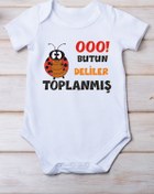 Resim SPACE DRESS Ooo Bütün Deliler Toplanmış Baskılı Pamuk Bebek Zıbını 