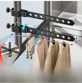 Resim Yifomall Pencereye Takılan Çekmece Tipi Çamaşır Kurutma Aleti, 8 Delikli Tam Katı, Güvenli Ve Pratik, Siyah Renk, 2 Adet Seti Diğer 