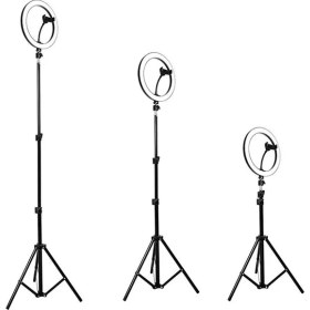 Resim Poyraz Global 10" Halka LED Tripod 200 cm Video Selfie Stüdyo Makyaj Işığı Selfi Işığı 