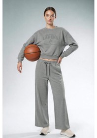 Resim Defacto Nba Los Angeles Lakers Wide Leg Cepli Geniş Paça Standart Boy Eşofman Altı F8217ax25wngr362 Gri-gr362 