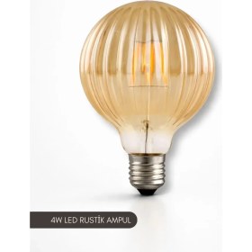 Resim Ack 4W E27 2200K Sarı G100 LED Rustik Ampul AB57-00420 