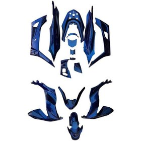 Resim Honda Pcx 2021 - 2024 Uyumlu Komple Kaporta Seti Bukalemun Mavi Çok Renkli 