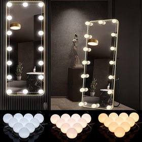 Resim 8/10/14/16 adet Makyaj Aynası Işıkları, 3 Renkli Aydınlatma Makyaj LED Ampuller, Kısılabilir USB Powered Ayna Aydınlatma, Banyo Vanity Teşhir Dolabı Berber Masası için 