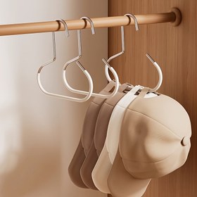 Resim 4/2/1 Paket Metal Şapka Askısı - 8 Şapkaya Uygun, Kancasız Duvara Monte Alan Tasarrufu Sağlayan Organizatör, Beyzbol Kapakları İçin, Yurt Dolabı ve Ev Depolama, Modern Tasarım, Minimalist Görünüm, Dayanıklı Yapı, Küçük Mekanlar İçin, Çağdaş Depolama 