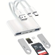 Resim ZOIOT 5'li Hafıza Kart Okuyucu USB OTG ile - iPhone/iPad, USB C & A Cihazlarla Uyumlu, SD/Micro SD/SDHC/SDXC/MMC Desteği 