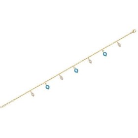 Resim Diamond Line - Gülaylar - Sarı Altın 14 Ayar Nazar Boncuğu Bilekl Standart N11.21805 Sarı Altın 