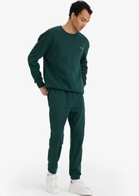 Resim DeFacto Boxy Fit 2'li Takım Bisiklet Yaka Baskılı Sweatshirt Eşofman Altı 