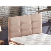 Resim Nironyatak Polo Tek Kişilik Yatak Başlığı - 100 Cm Sütlü Kahve Kumaş Başlık 