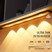 Resim Kabine Altında, İnce Tasarım, USB Şarj Edilebilirlik, Üç Renk Sıcaklığı Seçeneği ile Ayarlanabilir Parlaklık, Dolaplar, Mutfaklar, Duvar Dolapları, Girişler ve Merdivenler için İdeal, Hareket Aktive Edilen LED Akıllı Işık 