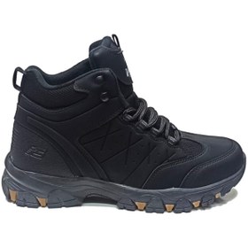 Resim 2164 Erkek Siyah Trekking Outdoor Kalın Taban Spor Kışlık Günlük Yarım Postal Bot 
