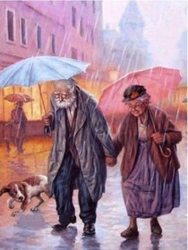 Resim Kahverengi Dıy 5d Elmas Boyama Yaşlı Çift Mozaik Tam Yuvarlak Rhinestones Elmas Nakış 30x40cm 