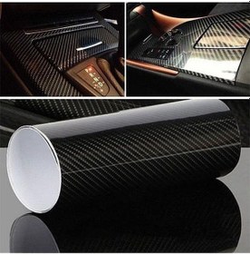 Resim 5d Karbon Fiber Folyo Ultra Parlak Hava Kanallı Araç Döşeme Kaplama Folyosu 30 Cm X 1 Metre 