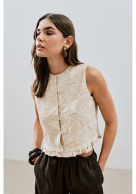 Resim Manuka Dokulu Nakışlı Yelek Natural Natural 