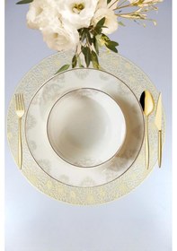 Resim Digithome Acar 6 Lı Amerikan Servisi Supla Yuvarlak Krem 38 Cm Acr-281 C320.033 Krem 