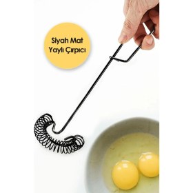 Resim Pratik Paslanmaz Lüx Mat Siyah Çırpıcı | Yaylı Yumurta Çırpıcı Siyah Çırpıcı 