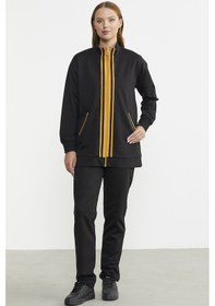 Resim Sementa Fermuarlı Dik Yaka Tunik Eşofman Takım - Siyah 001 