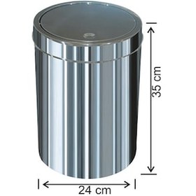 Resim Paslanmaz Çöp Kovası Döner Kapaklı Dokunmatik 16 Litre 