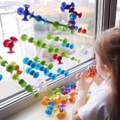 Resim 10/20/40 Adet Renkli Emme Kupa Yapı Blokları Seti, İnşaat Duyusal Oyuncaklar, Seyahat Oyuncağı, Pencere Oyuncuğu, Eğitim Hediyesi Şükran Günü Noel Doğum Günü Parti İkramları 