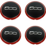 Resim Lasonstiges Fiat 500 Tekerlek Merkezi Jant Kapakları İçin 133mm Jant Kapağı Logolu Etiket 68078419ac 68078421ac 51884863 Kırmızı 