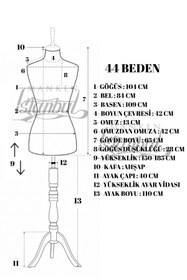 Resim Manken İstanbul 44 Beden Full Iğne Batabilen Terzi Mankeni Prova Mankeni Vitrin Mankeni Po-01 
