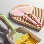 Resim 1 Adet Yüksek Sıcaklığa Dayanıklı Silikon Geniş Spatula, Pizza Spatulası, Omlet Çevirici, Yapışmaz Tavalar, Demir Tava, Izgara için Uygun, Biftek, Tavuk, Pankekler vb. İçin Dayanıklı Mutfak Aracı 
