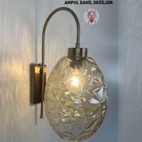 Resim Bamyum Veltro Bal Rengi Cam Aplik Duvar Lambası Modern Otel Cafe Vintage Salon Yatak Odası Merdiven Retro 