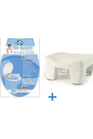 Resim Saban 2'li Takım - Beyaz, Banyo Oturağı - Yetişkin ve Çocuk Beyaz, Klozet Kapağı 