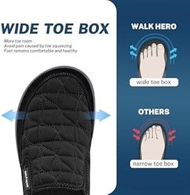 Resim Plantar fasiit için erkek terliği, kemer desteği, erkekler için ev terliği, hafif, iç mekan, dış mekan, geniş burunlu ayakkabı yastıklı dış taban ile erkekler için 