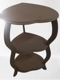 Resim BENGİ TİCARET Hobi Adn 90259 Dekoratif Kalpli Fiskos Sehpa Ahşap MDF HAM CNC Kesim 3Raf El Yapı 