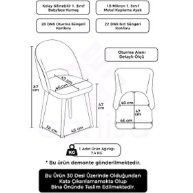 Resim Canisa Pane Serisi 4 Adet Gri Mutfak Sandalyesi Gold Kaplama Metal Ayak 1. Sınıf Babyface Kumaş Sandalye Gri Ayaklar Gold 