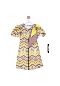 Resim Xo Kids Kız Çocuk Elbise 6-12 Yaş 5003 Kahverengi - Sarı 