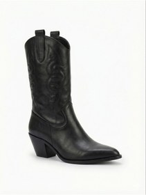 Resim LOVE SHINE Lorvessa Nakışlı Kovboy Kadın Bot Bağcıklı Suni Süet Büyük Numara Western Şehir Stil 