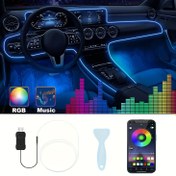 Resim 3m/118inç Otomatik Ortam Aydınlatma Araba LED İç Işık Şeridi USB ile RGB 16 Milyon Renkli Fiber Optik Neon Aksesuar 