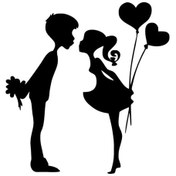 Resim Öpüşen Gençler - Araç, Oto, Laptop, Duvar Uyumlu Sticker 25 25 Cm 