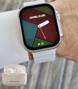 Resim Daniel Klein Android/ios Uyumlu Arama Özellikli Gri Renk Kordonlu Akıllı Kol Saati ve Bluetooth Kulaklık 