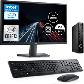 Resim Dell Optiplex 3000MFF Intel i3 12100T 8GB 256GB SSD Freedos 21.5mon Mini Masaüstü Bilgisayar N006O3000MFF01M 