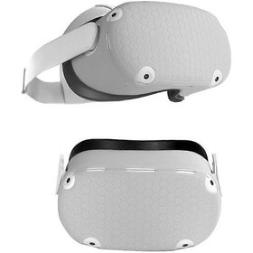 Resim Vr Silikon Koruyucu Kılıf Vr Ana Bilgisayar Koruma Kabuğu Oculus Quest 2 Vr Kutusu Kulaklık Kask Aksesuarları 