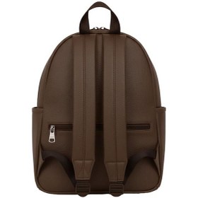 Resim Yuga Suni Deri Dört Gözlü Sırt Çantası Kahverengi kahverengi 