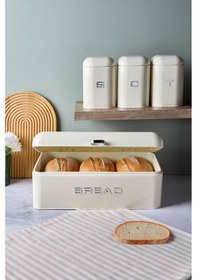 Resim Plus Ekmek Kutusu Ve 3'lü Saklama Kabı 0185 Krem Krem 
