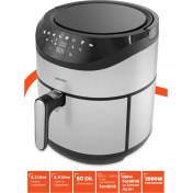 Resim Goldmaster Foodfry 2000 Watt Yüksek Güç Inox Dokunmatik Airfryer Yağsız Sıcak Hava Fritözü 