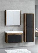 Resim Denko Cosmos 80 Cm Mdf Banyo Dolabı Takımı + Boy Dolabı Çok Renkli 