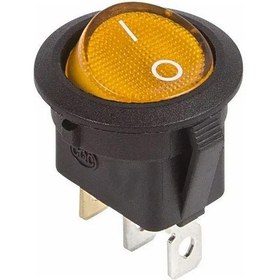 Resim KCD1 Siyah Sarı Işıklı On/Off Anahtar 3 Pin 