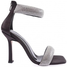 Resim Dgn 8044-23y Kadin Silver Taşli Bilekten Bağli Topuklu Sandalet 8044-2219-R1671 Siyah 