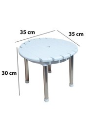 Resim abnturk Alüminyum Ayaklı Paslanmaz Kaymaz Lambiri Yuvarlak Banyo Tabure Eskimeyen Dünyanın En Sağlam Oturağı 