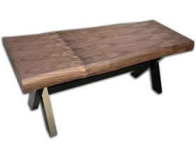 Resim Bench Kütük Desenli Model Transmisyon Çelik Ayak Kalınlaştırılmış tabla El yapım 